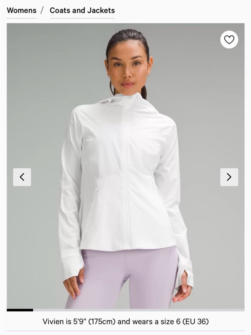 Lululemon Mist Over Windbreaker Jacket | White | Size 6